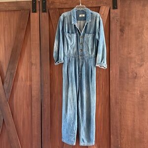 We The Free Blue by Free People Denim Jumpsuit size Medium